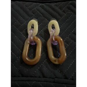 Resin Drop Dangle‎ Earrings - Link Statement Earrings